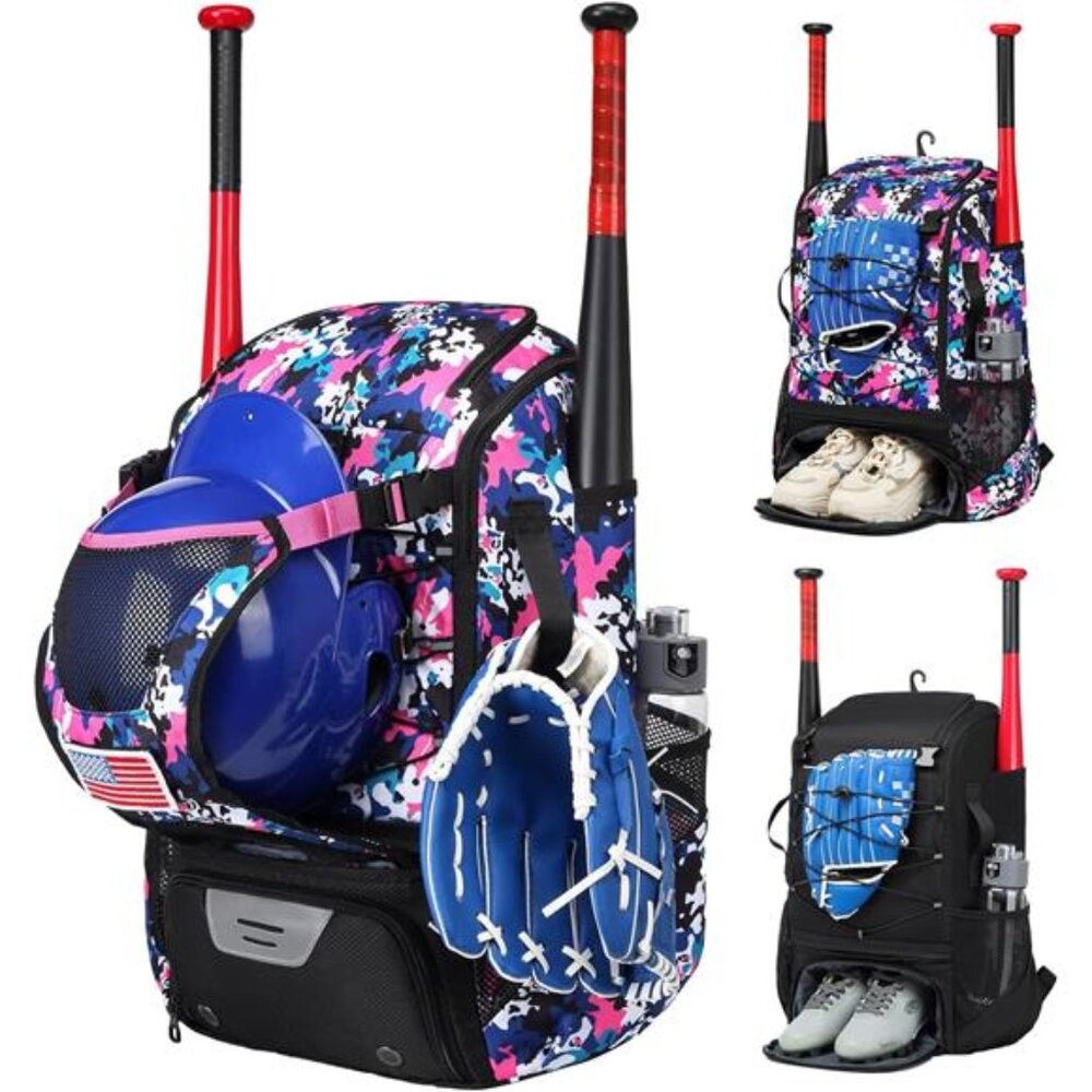 Softball Bag,Softball Bat Bag For Youth Adults,Baseball Bag with Fence Hook